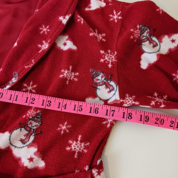 LaSenza Girl Red Christmas Bathrobe with Snowman and Snowflakes Medium - Picture 13 of 17